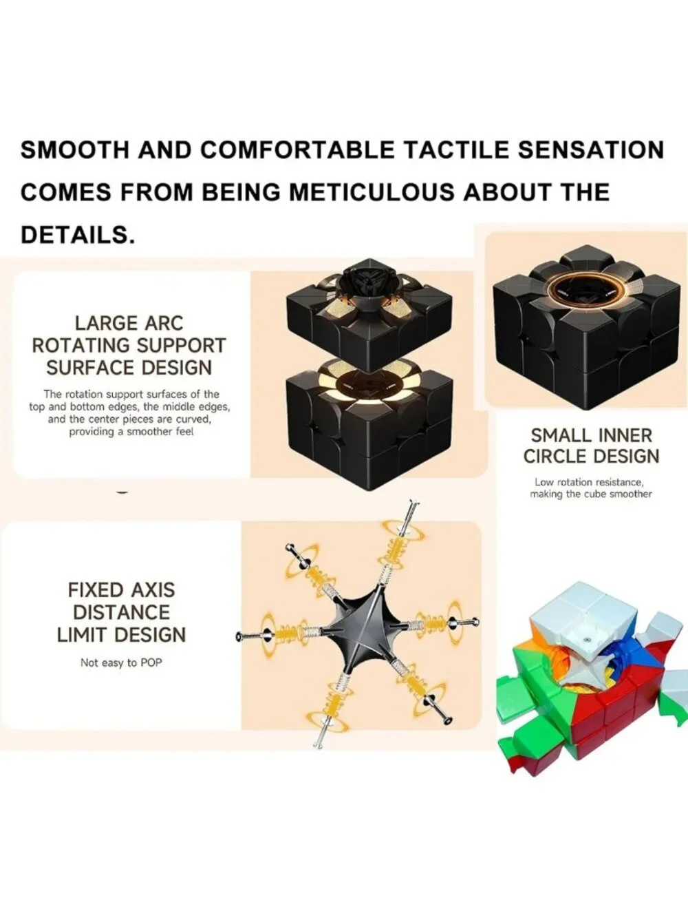 Extra Large 3x3 Magic Cube Puzzle - 18CM Stickerless Brain Teaser for All Ages